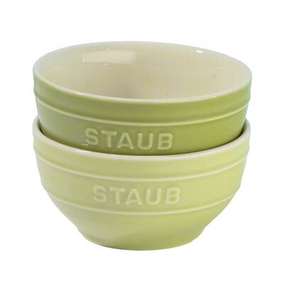 日本直邮Staub珐琅 陶瓷碗12cm2件套 蓝绿Ceramic Bowl Z1023-687