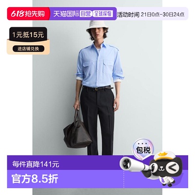 日本直邮Zara带标签口袋衬衫长袖