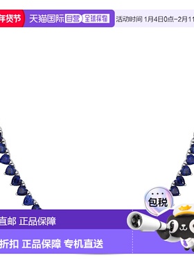 自营925 纯银 Mimi & Max 31 1/5 CT TGW 心形人造蓝宝石网球项链