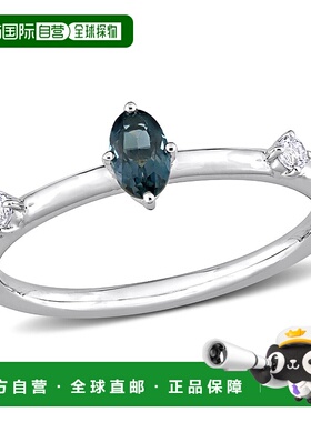 自营 mimi & max1/3 CT TGW 椭圆形伦敦蓝色托帕石和白色托帕石可