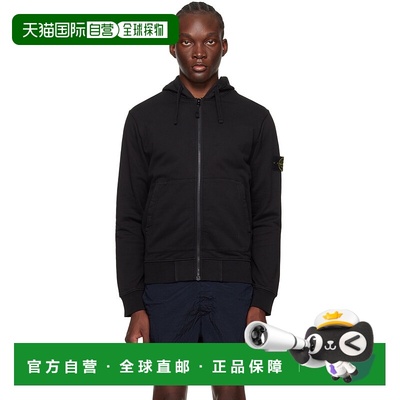 1h可退 香港直邮Stone Island 石头岛 男士 黑色纹章连帽衫 80156