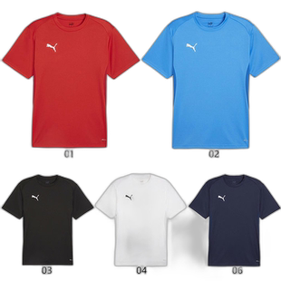 日本直邮 PUMA 男式球队进球多件衬衫球队进球足球服装T恤红色 PU