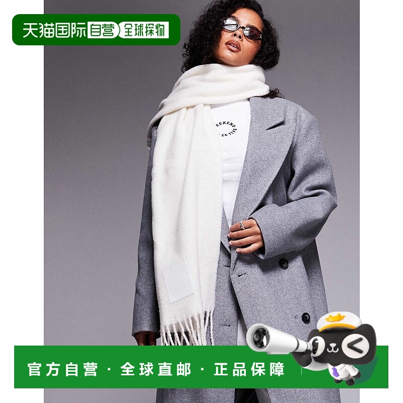 香港直邮ASOS 女士 Weekend Collective 毛茸茸围巾(白色)