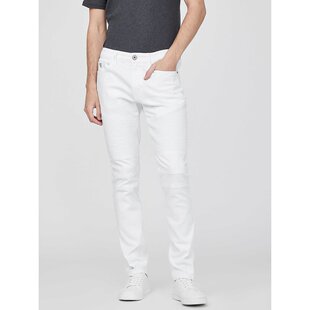 美国奥莱 紧身牛仔裤 直发 Moto 白色水洗破坏 Izzy guess