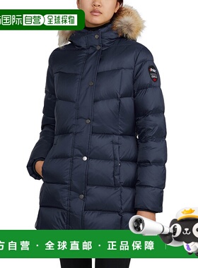 自营 Pajar 女士 Roxy 绗缝羽绒服，带可拆卸人造毛皮饰边 - 海军