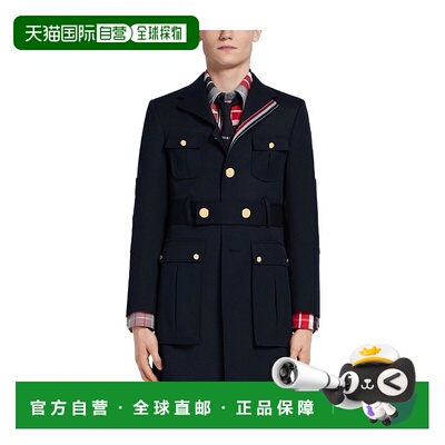 香港直邮Thom Browne 海军蓝翻领大衣 MOC807A04906西装