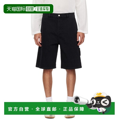 1h可退 香港直邮Courreges 男士 黑色 Hammer 牛仔短裤  舒适时尚