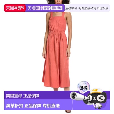 自营ba&sh Robe Tali Midi Dress - orange 美国奥莱直发