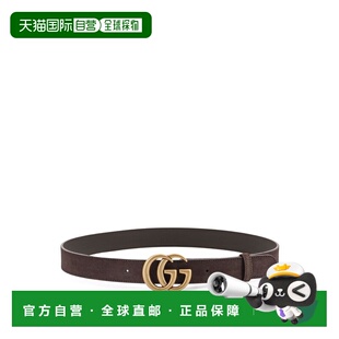 1h可退 香港直邮潮奢 Gucci 古驰 男士 GG Marmont系列窄版腰带 4