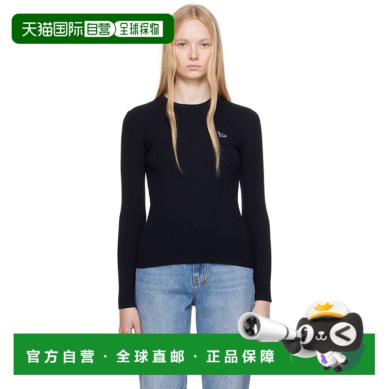 1h可退 香港直邮潮奢 MAISON KITSUNE 女士 海军蓝 Baby Fox Patc