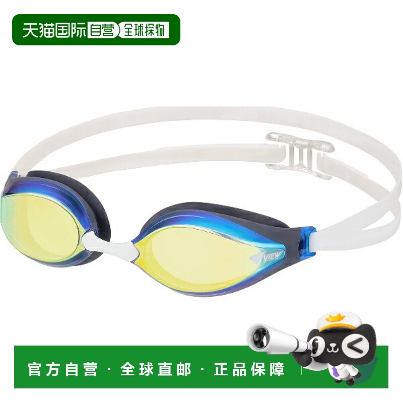 日本直邮VIEW AILE 缓冲竞速泳镜 镜面型 游泳镜/通用 V240SAM-BL