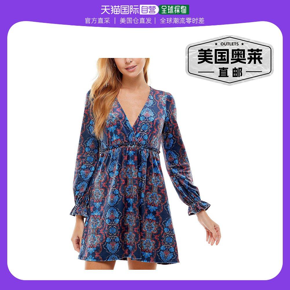 city studio女童天鹅绒迷你合身喇叭早秋新款连衣裙 海军蓝/红色