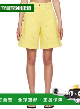 1h可退 香港直邮潮奢 Palm Angels 棕榈天使 女士 黄色铆钉短裤 P