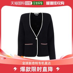 香港直邮潮奢 Thom Browne 汤姆 布朗 女士条纹细节羊毛外套