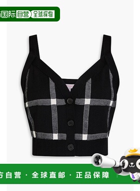 香港直邮CAROLINA HERRERA 女士 短款格纹羊毛混纺上衣 S2412N207