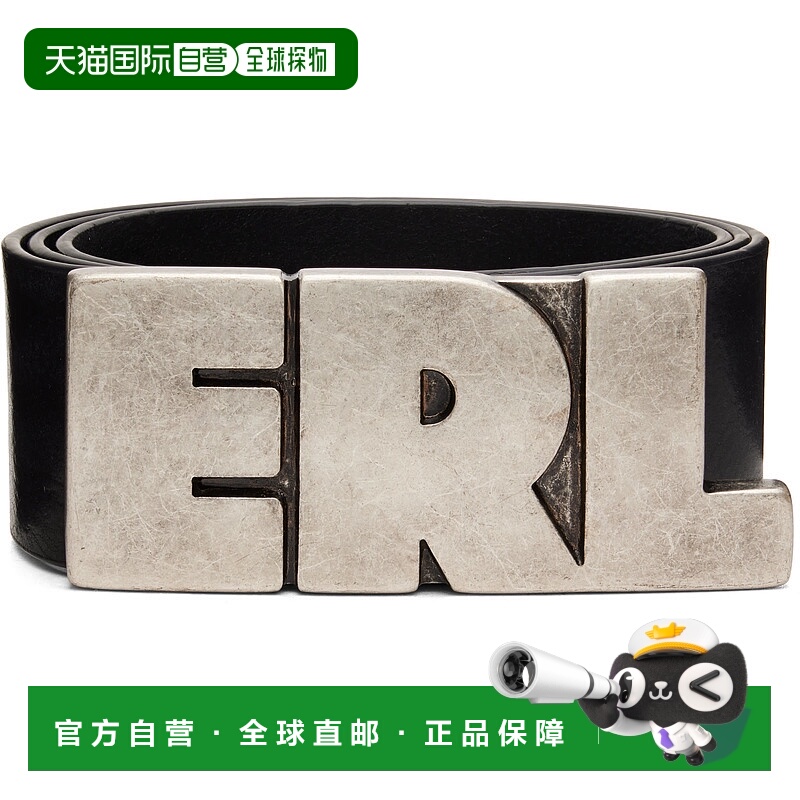 1h可退 香港直邮潮奢 Erl 男士 黑色 Skinny Leather 腰带 ERL11K