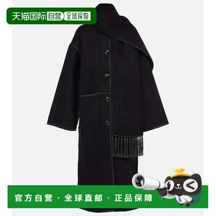 1h可退 香港直邮潮奢 toteme 女士 刺绣羊毛混纺围巾领大衣