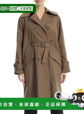 自营Max Studio Sueded Twill Coat - brown 美国奥莱直发