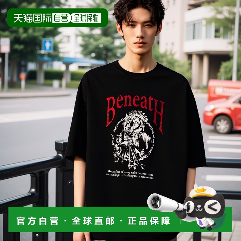 1h可退 日本直邮remer 男女同款复古印花宽松短袖T恤 RR00000044