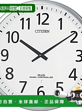 【日本直邮】Rhythm丽声 CITIZEN无线电控制钟M821 4MY821-019 银