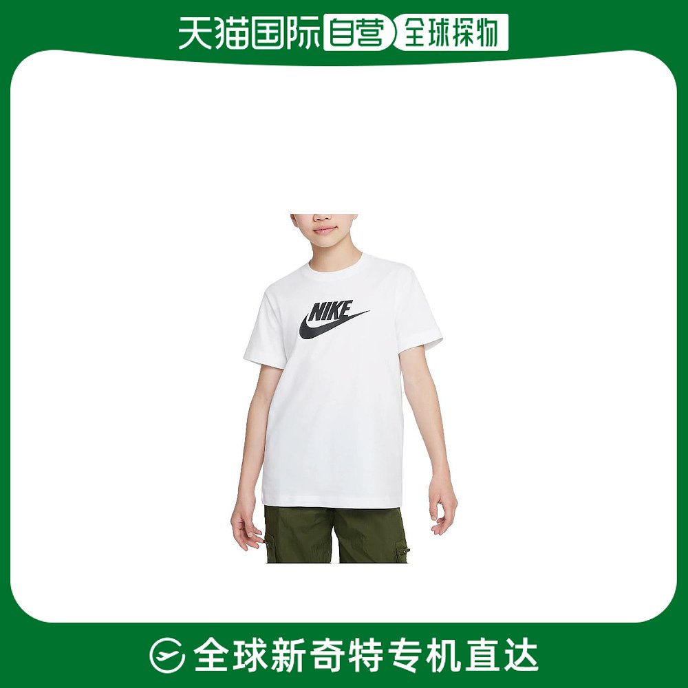 日本直邮日本直邮Nike 童装 字母Logo印花圆领短袖T恤 女童 白色