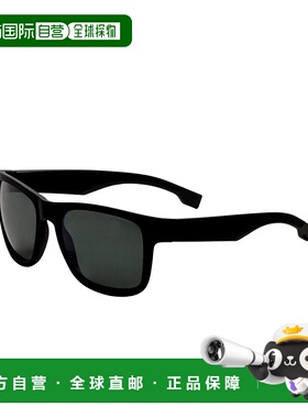 自营Hugo Boss男士55mm黑色太阳镜-哑光黑灰色 美国奥莱直发