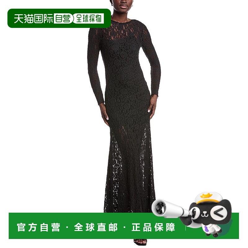 自营Kenneth Cole Lace Maxi Dress - black 美国奥莱直发