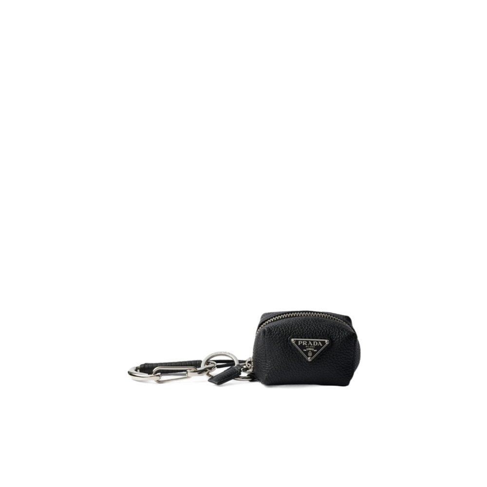 PRADA 男士钥匙扣 2TL5472BBEF0002 AW2025 黑色 皮革饰件