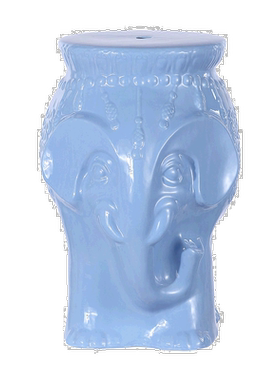 jonathan yOrla 18.5 英寸现代波西米亚大象陶瓷花园凳，白色 -