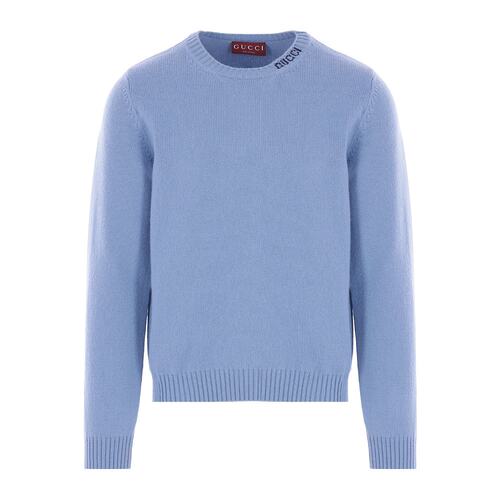 GUCCI 男士针织衫 834074XKEYZ4036 AW2025 蓝色 嵌花毛衣