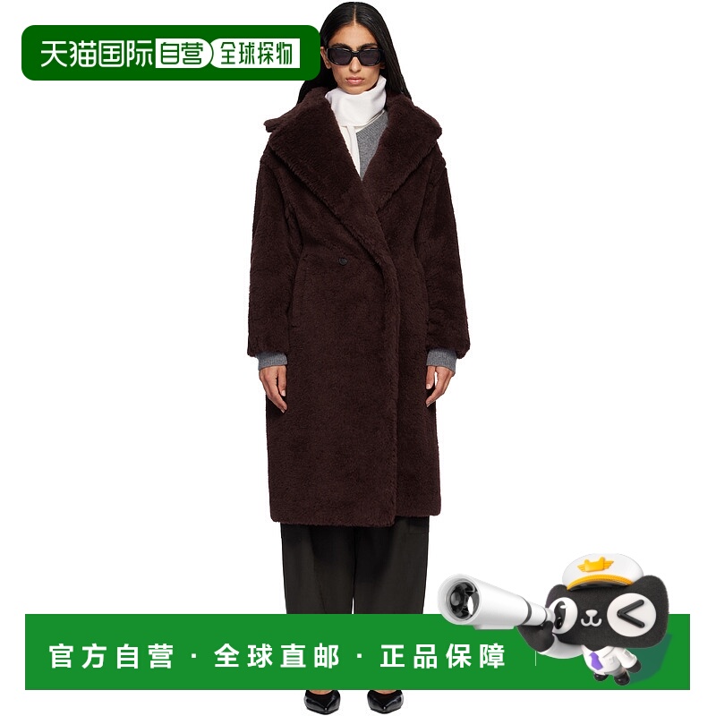 1h可退 香港直邮MaxMara 麦斯玛拉 女士 酒红色 Tedgirl 大衣 252