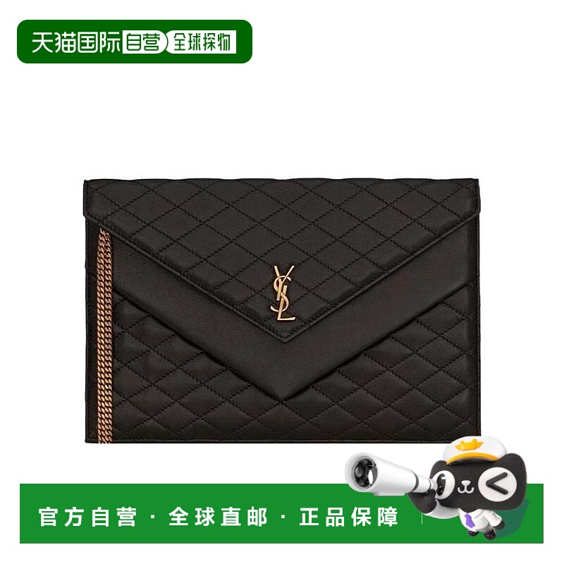 香港直邮Saint Laurent GABY 小羊皮双翻盖链条手拿包 6855961EL0