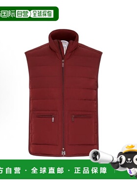 香港直邮THOM BROWNE 男士红色羽绒服马甲 羽绒服马甲鹅绒