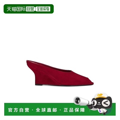 1h可退 香港直邮潮奢 toteme 女士 鱼嘴天鹅绒坡跟鞋 261WAS0280F