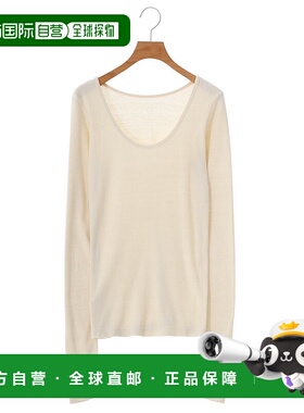 1h可退 日本直邮Oblada 女士纯丝U领长袖T恤 M2410CU18潮牌透气高