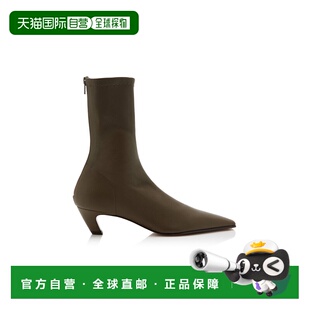 1h可退 香港直邮KHAITE 女士 Arizona 皮质短靴 green绿色 舒适时