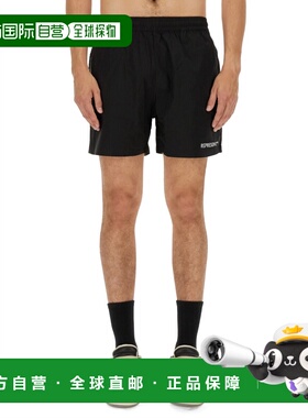 1h可退 香港直邮Represent 男士 带Logo短裤 MLM70401 black黑色