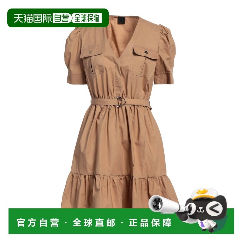 1h可退 香港直邮Pinko 品高 女士 短款连衣裙 brown棕色 舒适时尚,女装/女士精品,连衣裙,淘宝优惠券,粉丝福利购,淘宝优惠卷