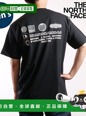 日本直邮 FD Globe Grid 纯棉T恤 [NT32550-HB SS25] 英雄蓝北面