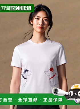 香港直邮THOM BROWNE 女士衬衫 FJS167EJ0058100 SS2024 白色短袖