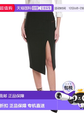 自营Off-White Wool-Blend Pencil Skirt - black 美国奥莱直发