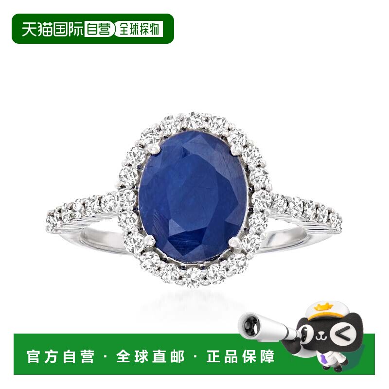 自营Ross-Simons 3.3克拉蓝宝石首饰戒指订婚结婚 美国奥莱直发
