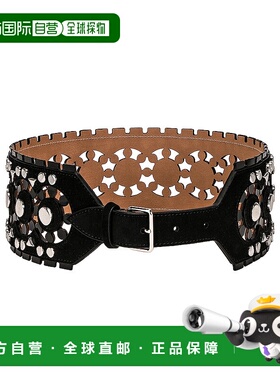 1h可退 香港直邮Alaia 女士 穿孔铆钉皮带 A1C323GCA107腰带