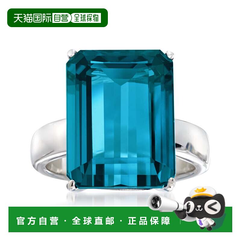 自营925 纯银 Ross-Simons 伦敦蓝托帕石戒指 - 蓝色 美国奥莱直