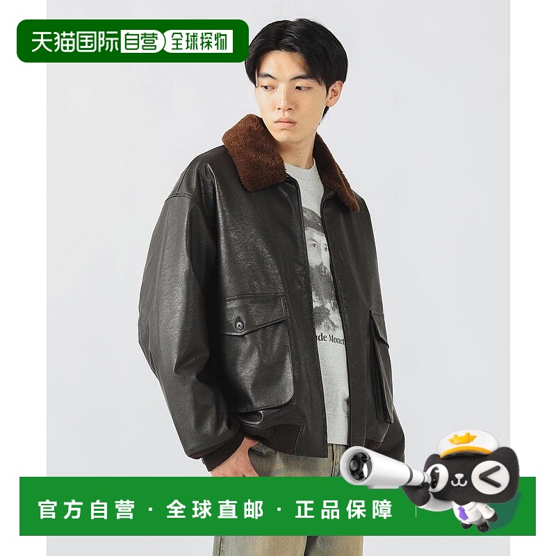1h可退 日本直邮BEAMS HEART 男士仿皮G1款飞行员夹克 可拆卸毛领