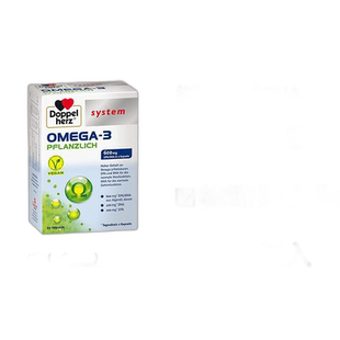 欧洲直邮德国Doppelherz双心药店版Omega3/DHA海藻油+维D胶囊60粒