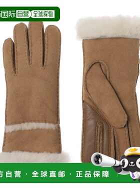 日本直邮UGG Australia 女士手套 17371 黑色羊皮接缝手套