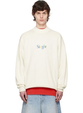 潮奢 Vetements 维特萌 男士 灰白色 Single 毛衣 UA66KN120W