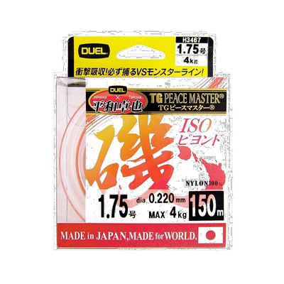 【日本直邮】DUEL渔具TG PEACE MASTER矶鱼线1.75号150m透明橙色
