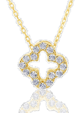 自营 Suzy Levian 立方氧化锆黄色纯银三叶草吊坠 - 黄色 美国奥